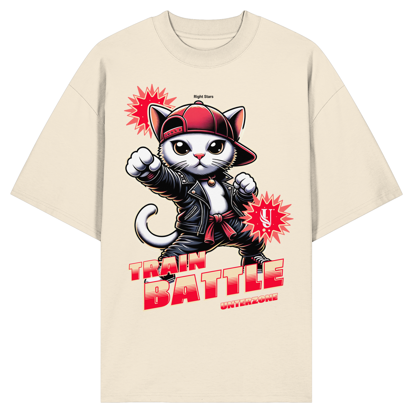 Unterzone Train Cat - Organic Oversize Shirt