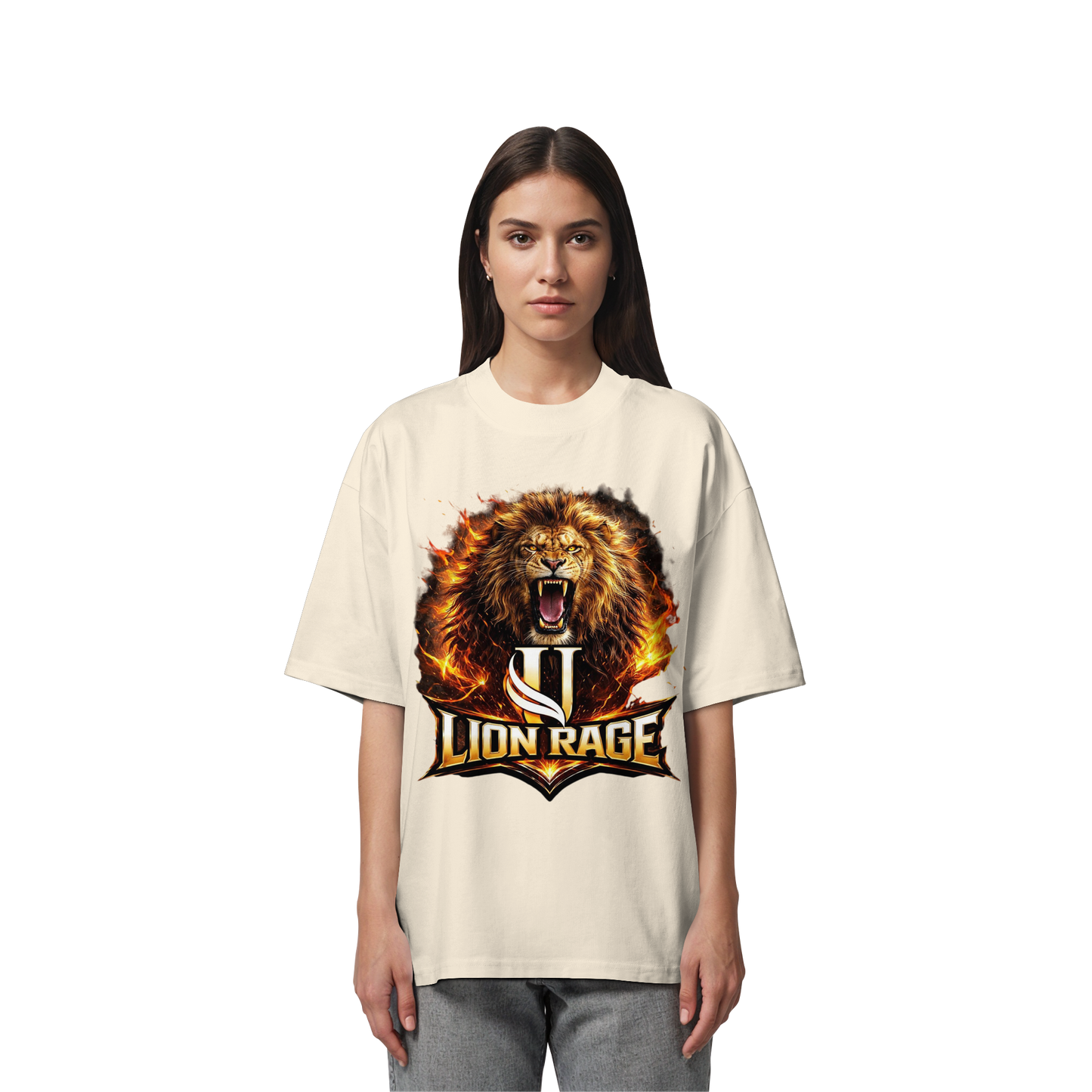 Unterzone Lion Rage - Organic Oversize Shirt