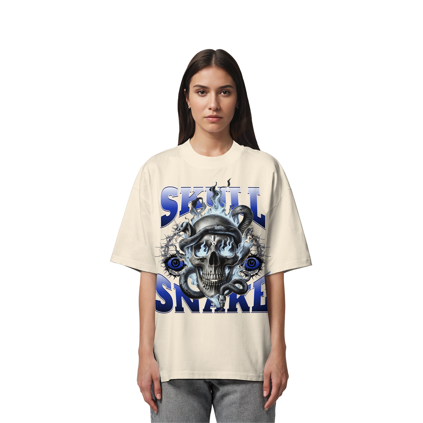 Unterzone Skull Snake - Organic Oversize Shirt
