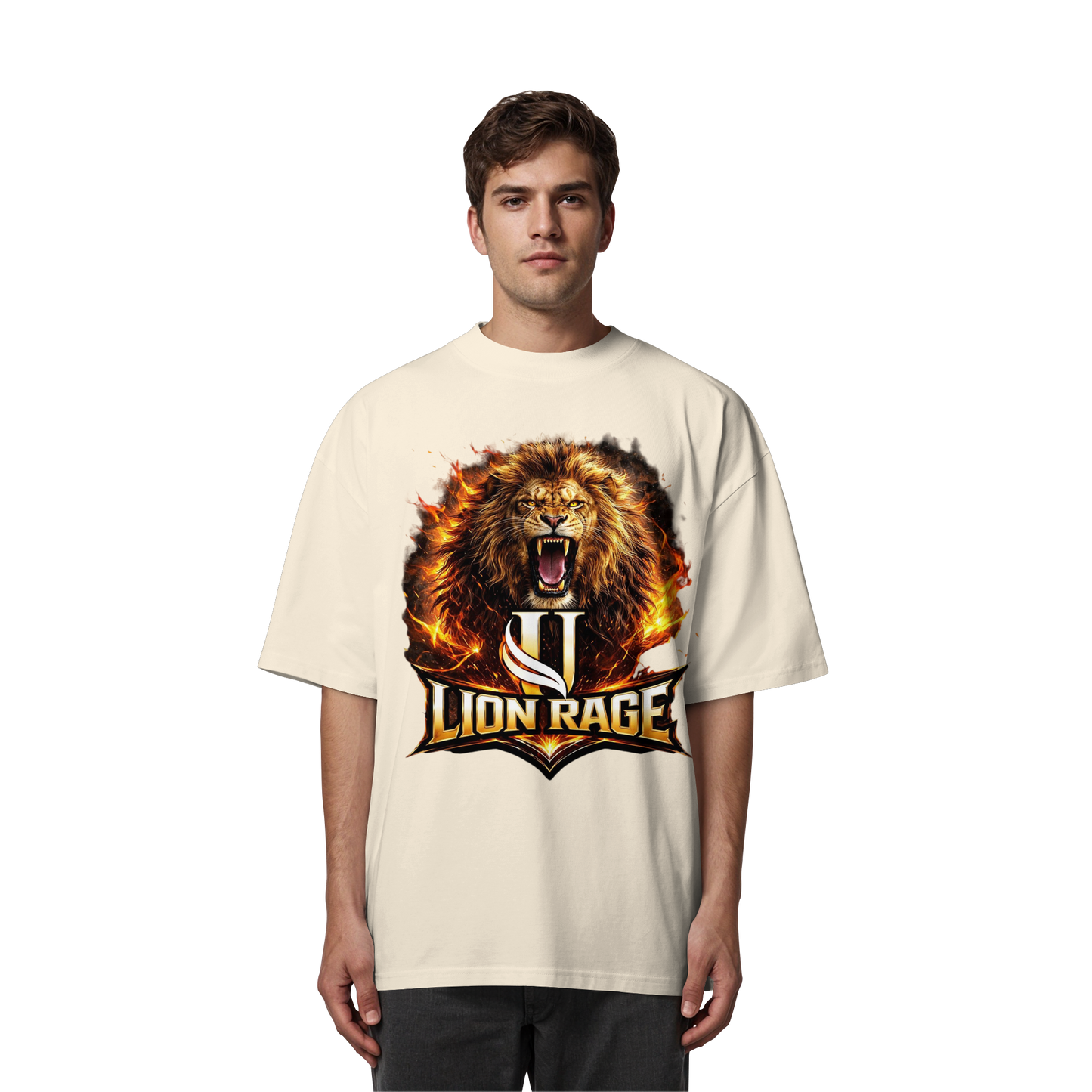 Unterzone Lion Rage - Organic Oversize Shirt