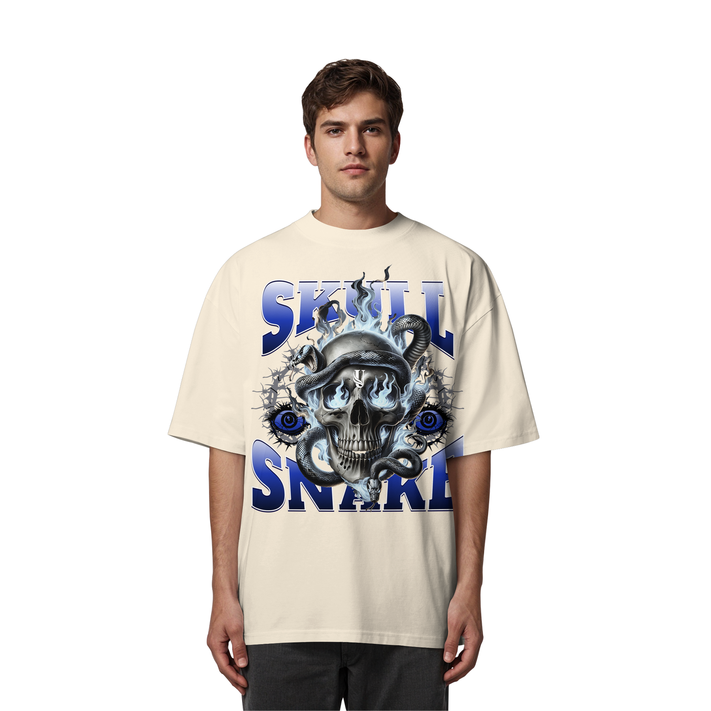 Unterzone Skull Snake - Organic Oversize Shirt