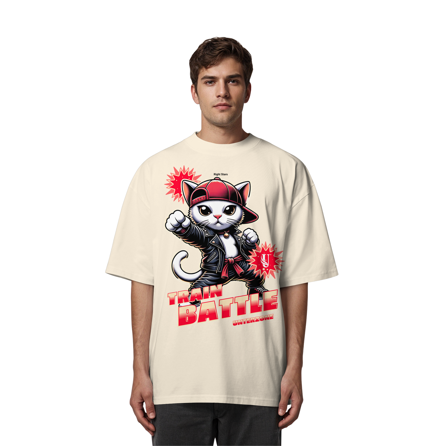 Unterzone Train Cat - Organic Oversize Shirt