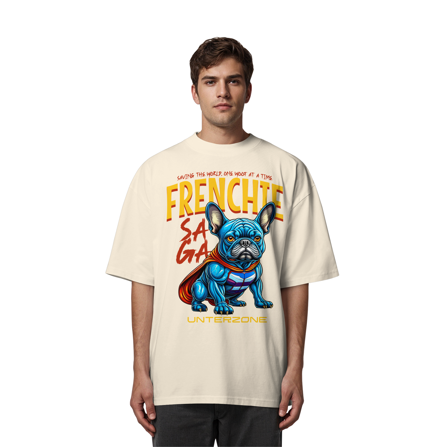 Unterzone Super French Bulldog - Organic Oversize Shirt
