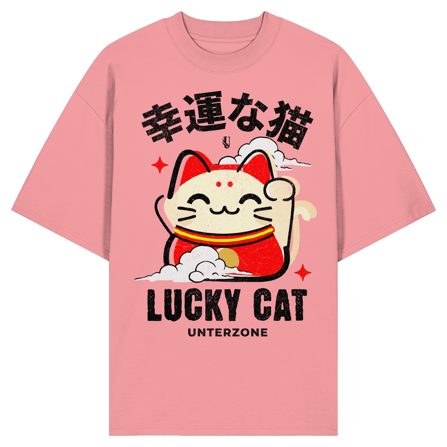 Unterzone Lucky Cat - Organic Oversize Shirt