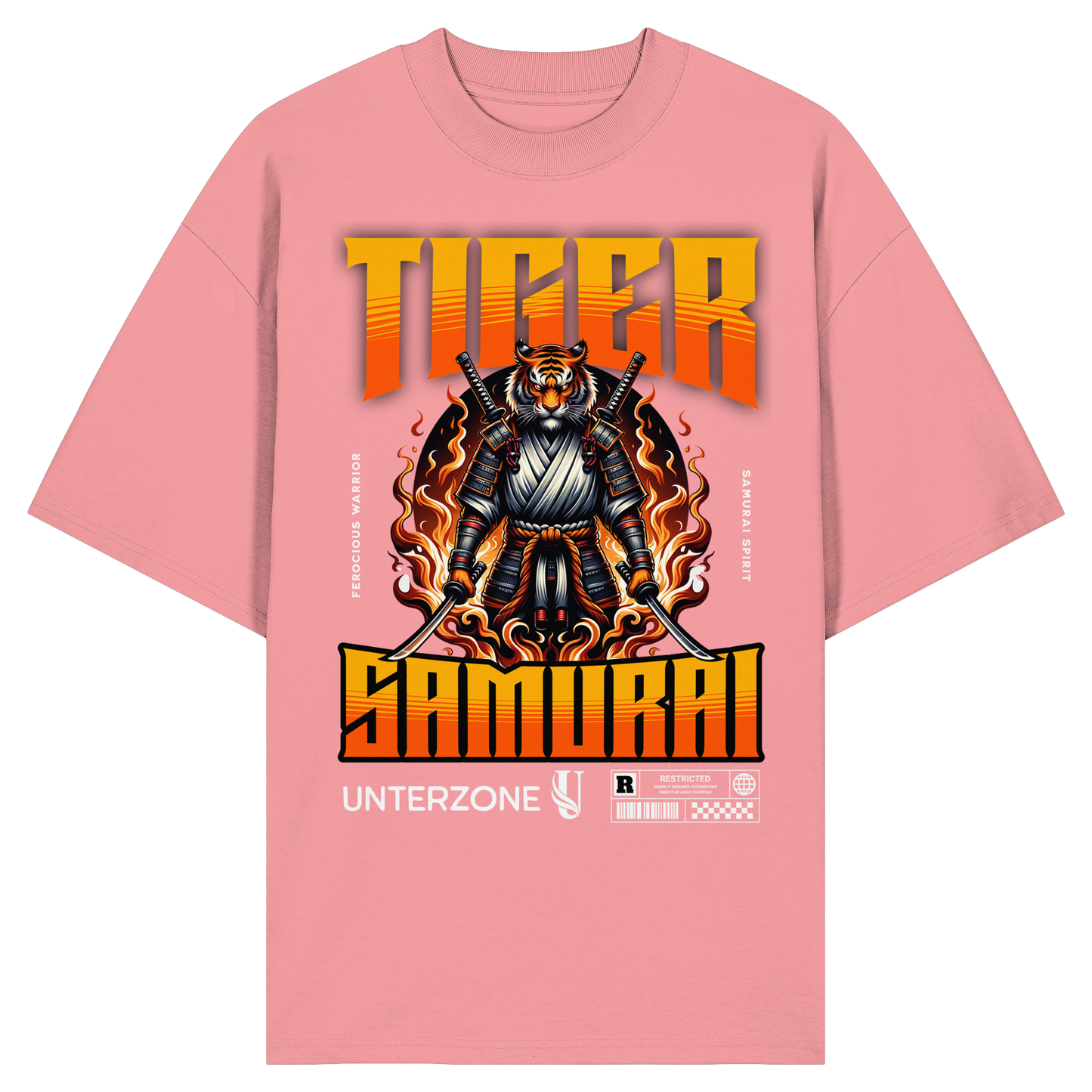 Unterzone Samurai Tiger - Organic Oversize Shirt