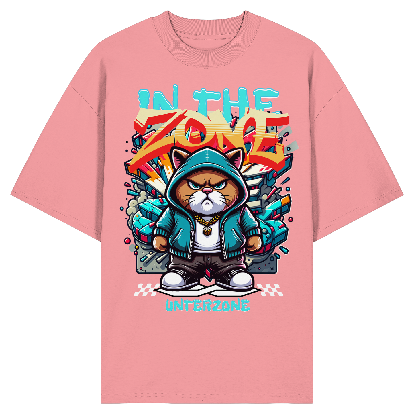 Unterzone Cat In The Zone - Organic Oversize Shirt