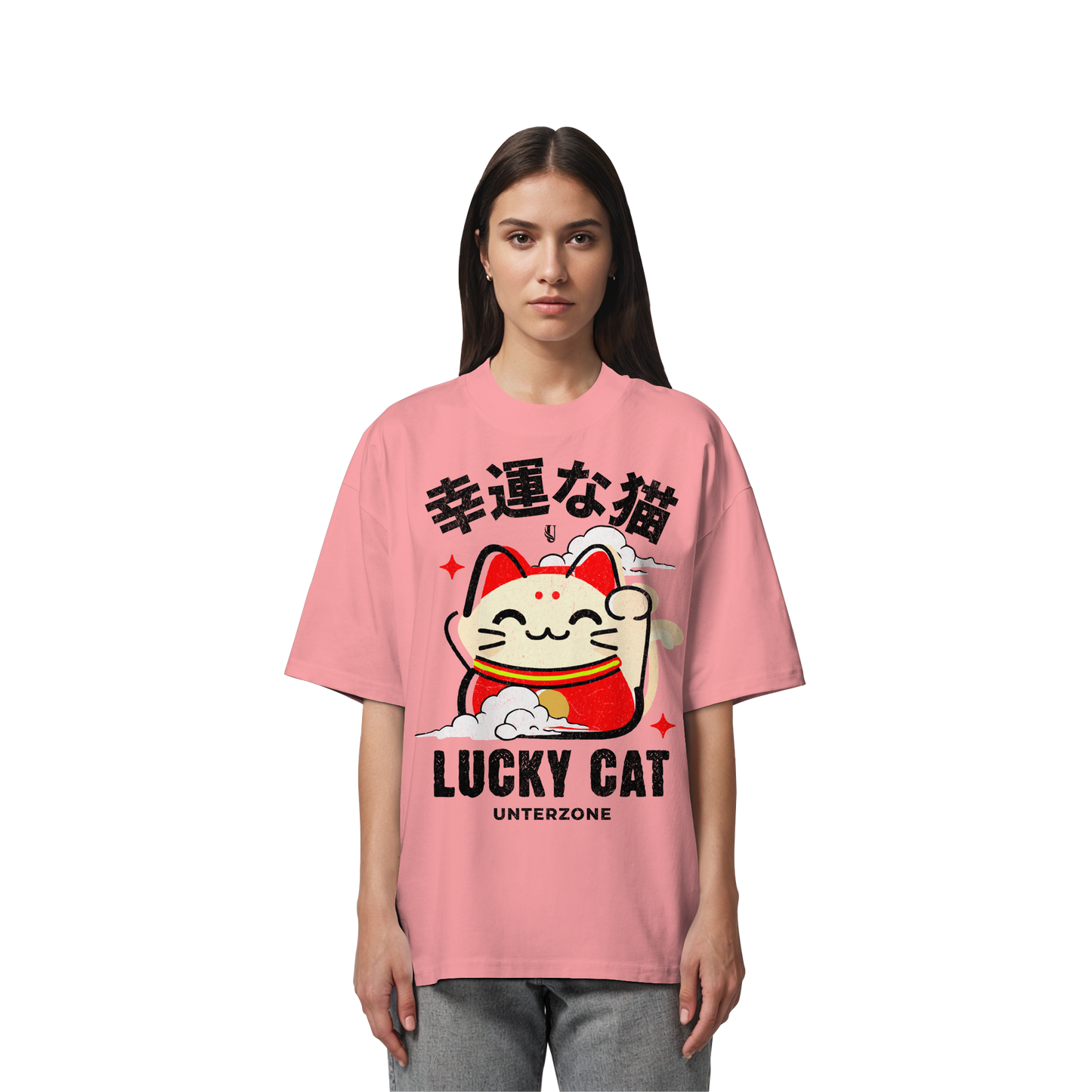 Unterzone Lucky Cat - Organic Oversize Shirt