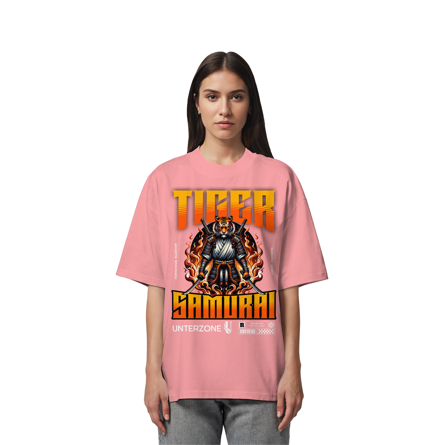 Unterzone Samurai Tiger - Organic Oversize Shirt
