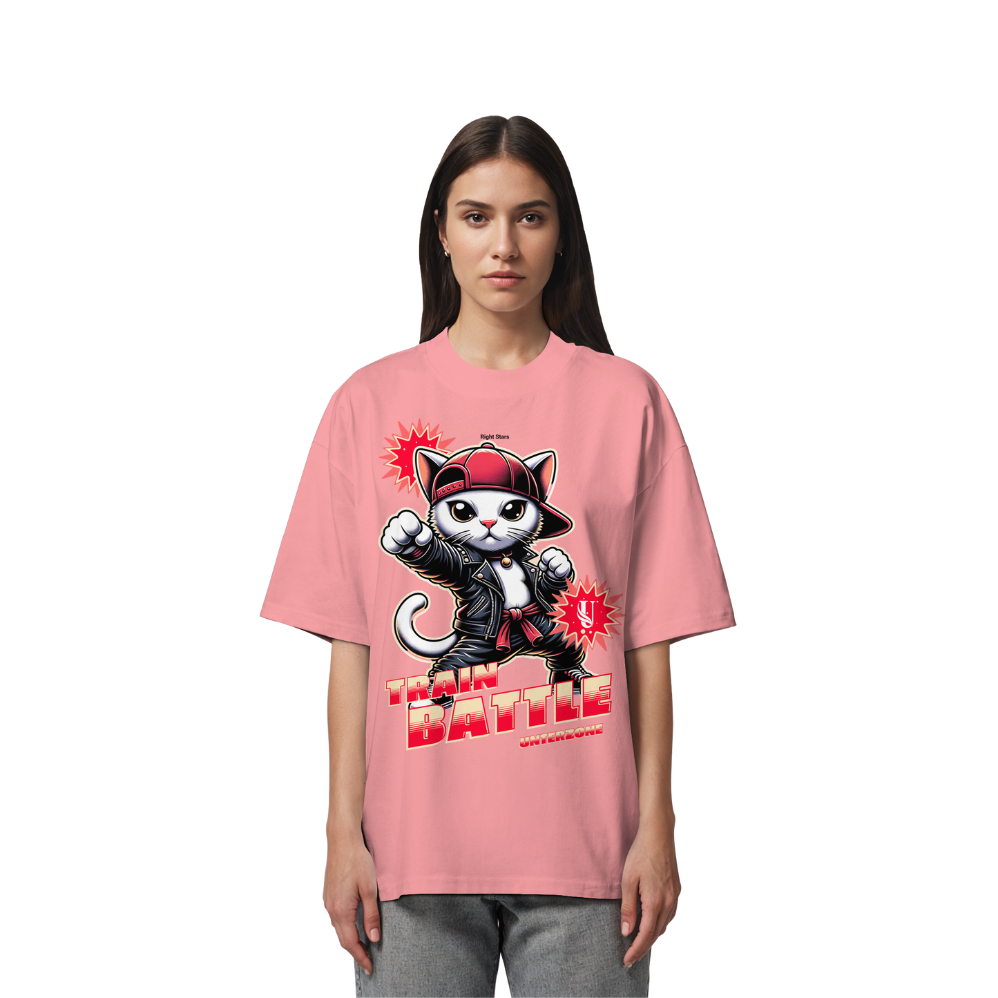 Unterzone Train Cat - Organic Oversize Shirt