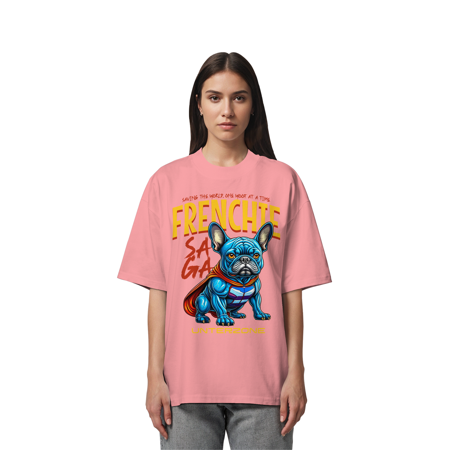 Unterzone Super French Bulldog - Organic Oversize Shirt