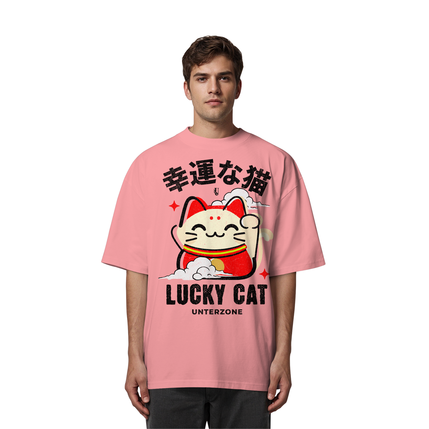 Unterzone Lucky Cat - Organic Oversize Shirt
