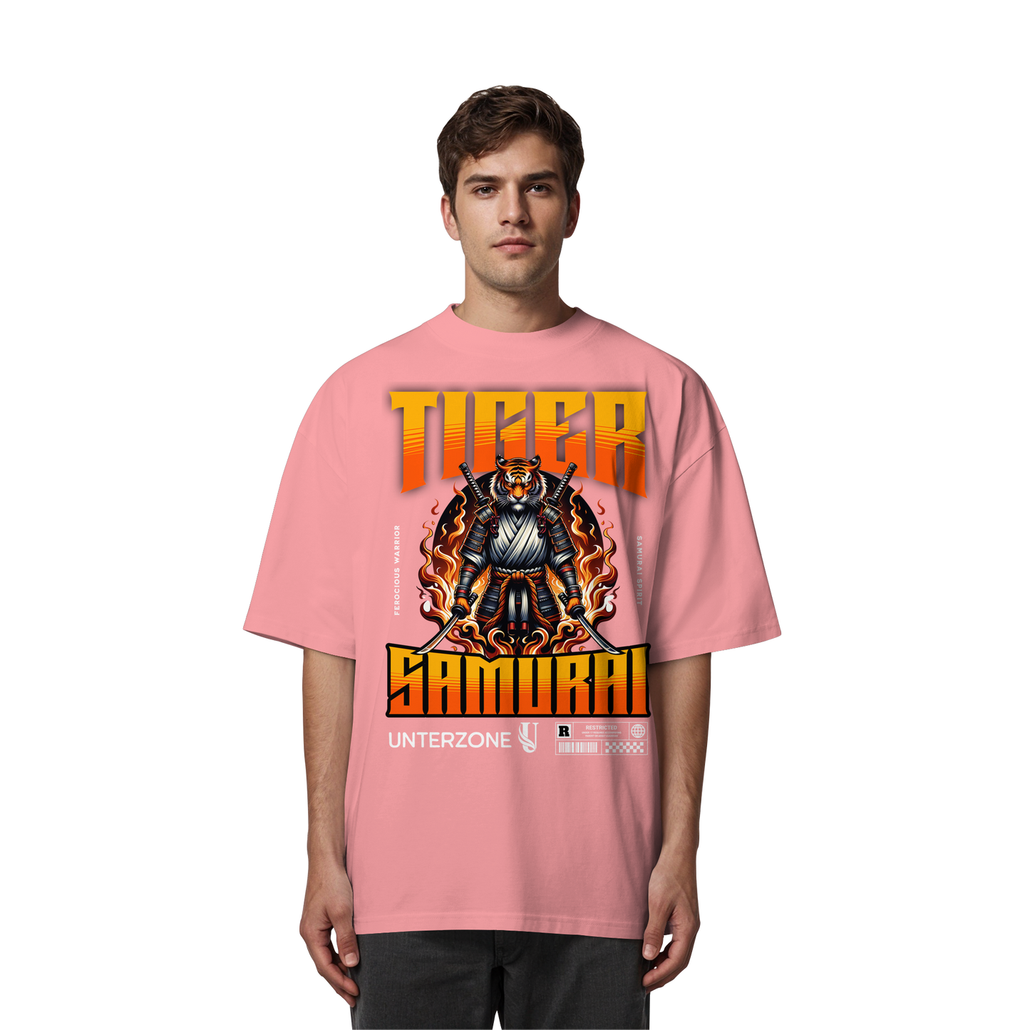 Unterzone Samurai Tiger - Organic Oversize Shirt