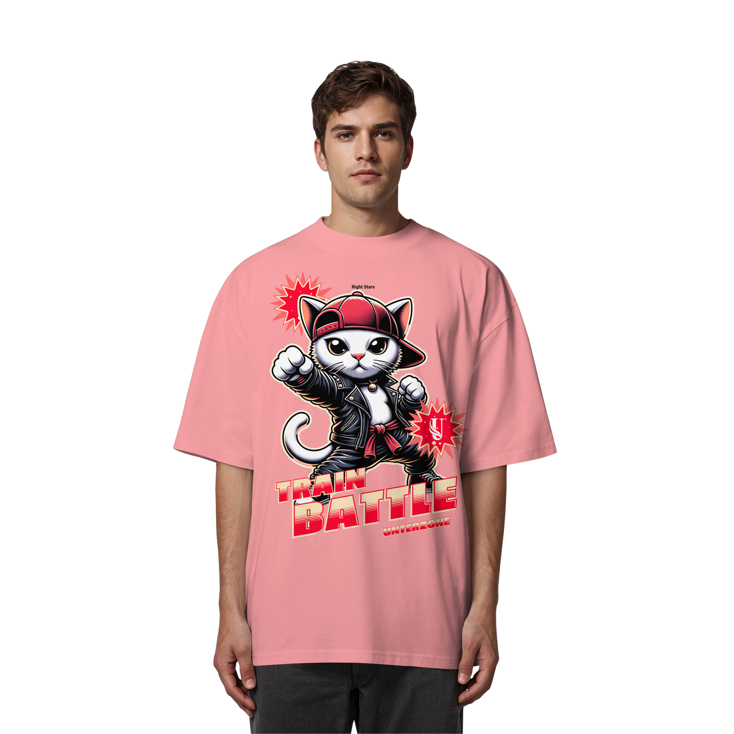 Unterzone Train Cat - Organic Oversize Shirt
