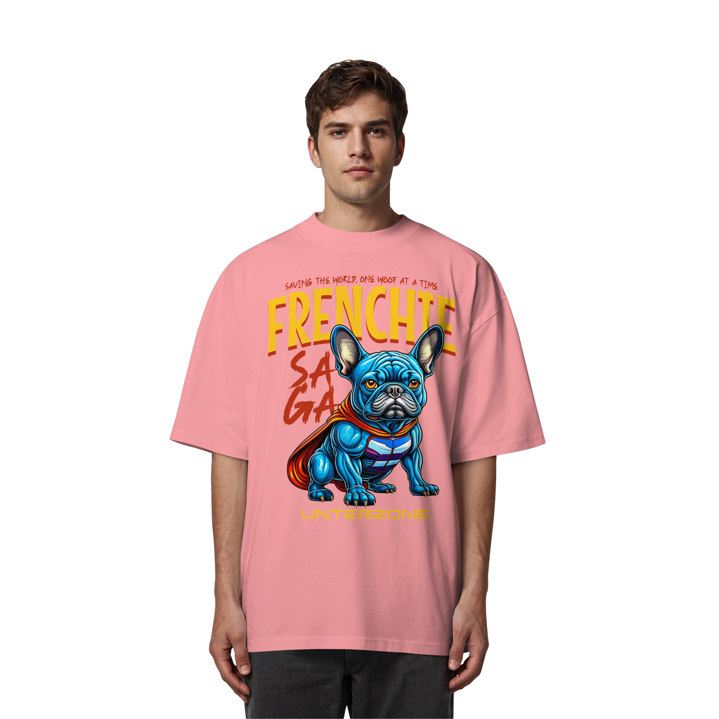 Unterzone Super French Bulldog - Organic Oversize Shirt