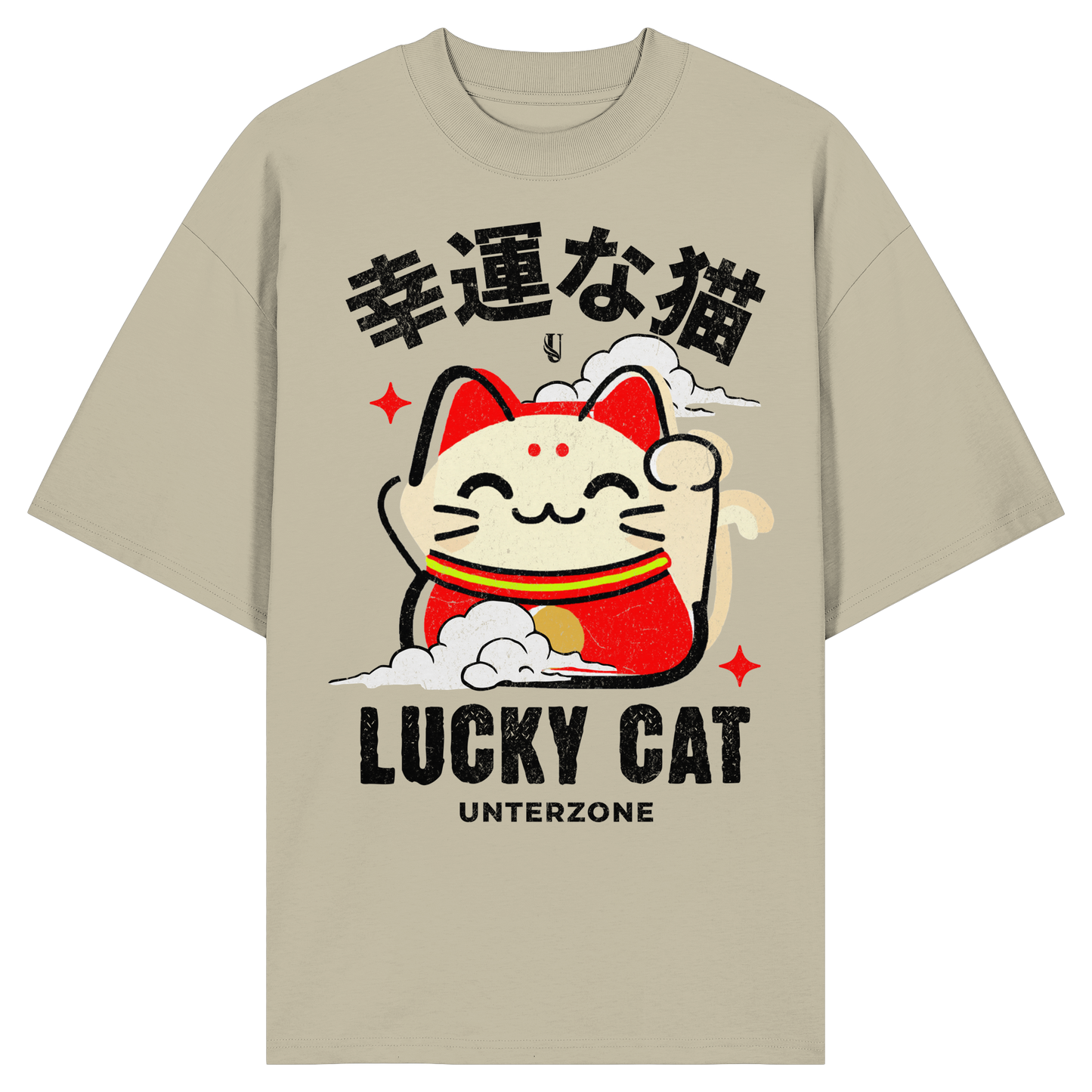 Unterzone Lucky Cat - Organic Oversize Shirt