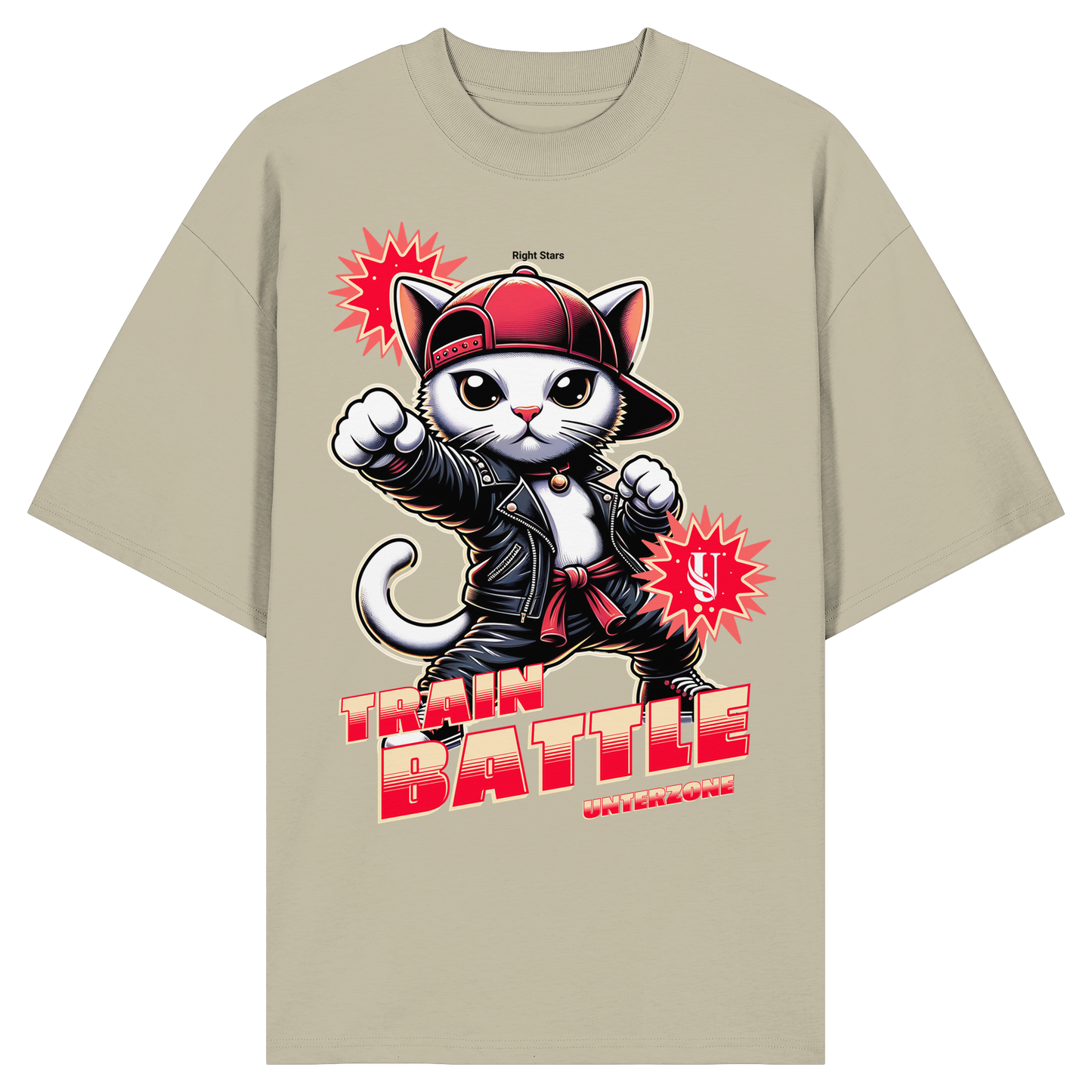 Unterzone Train Cat - Organic Oversize Shirt