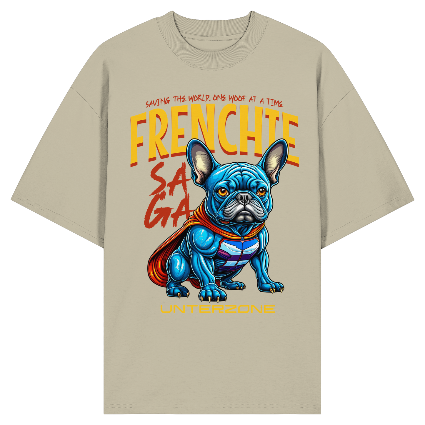 Unterzone Super French Bulldog - Organic Oversize Shirt