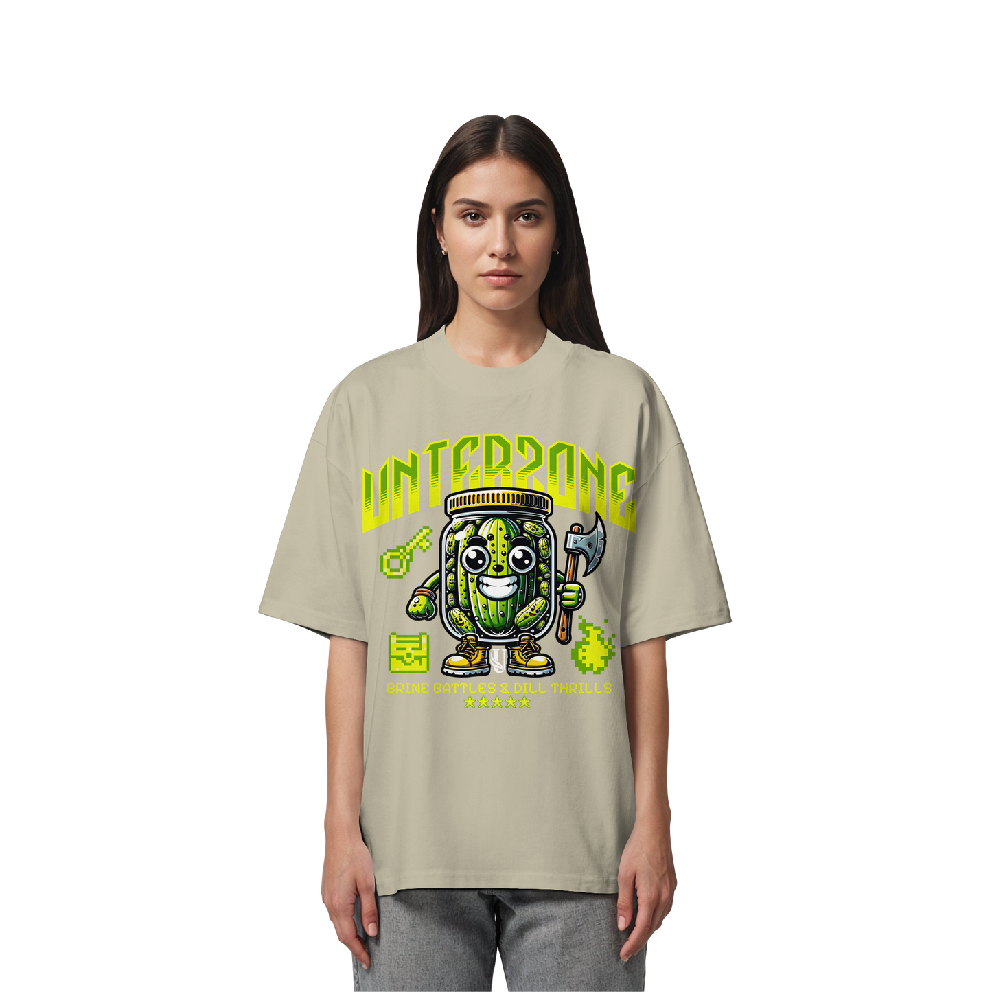 Unterzone Pickle Warrior - Organic Oversize Shirt