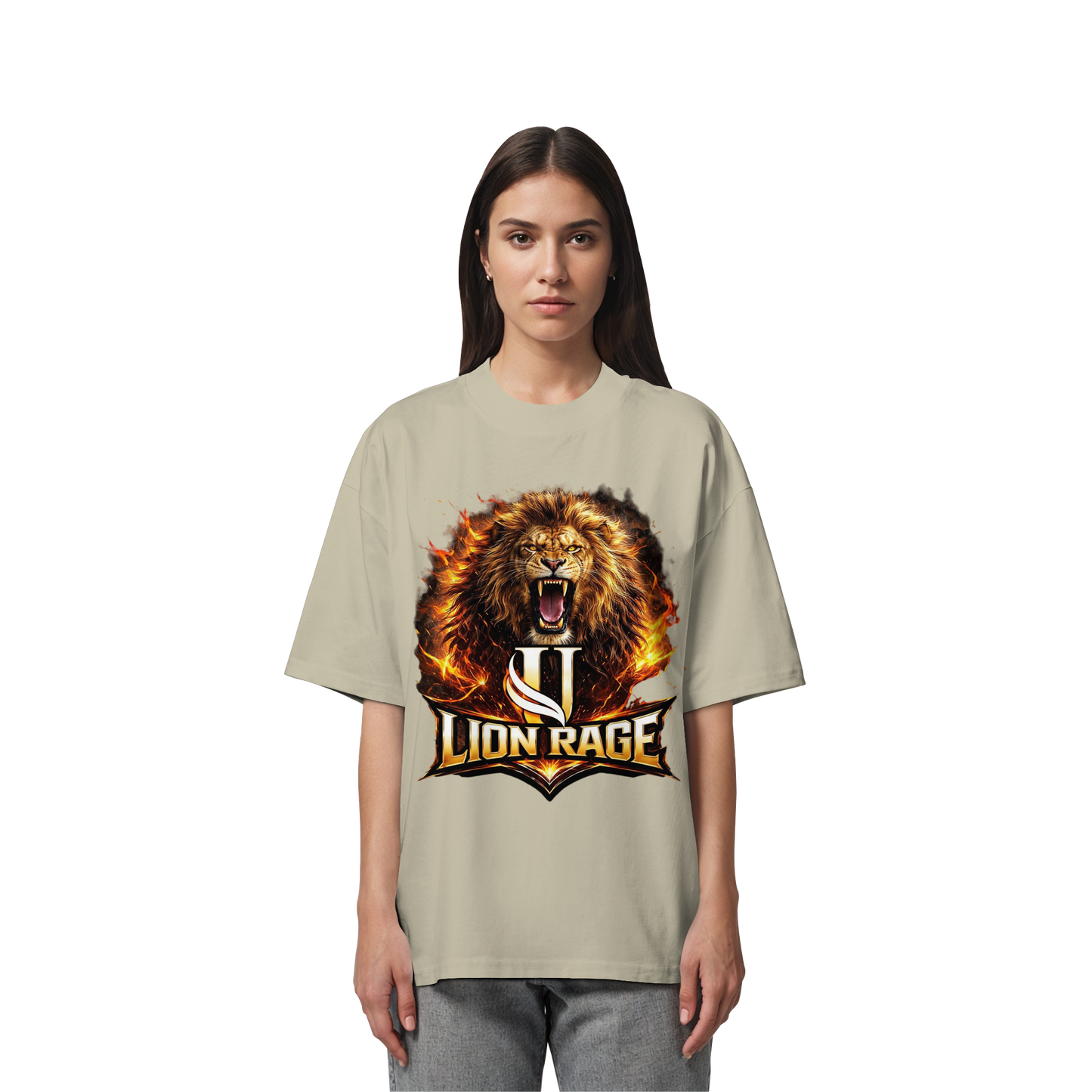 Unterzone Lion Rage - Organic Oversize Shirt