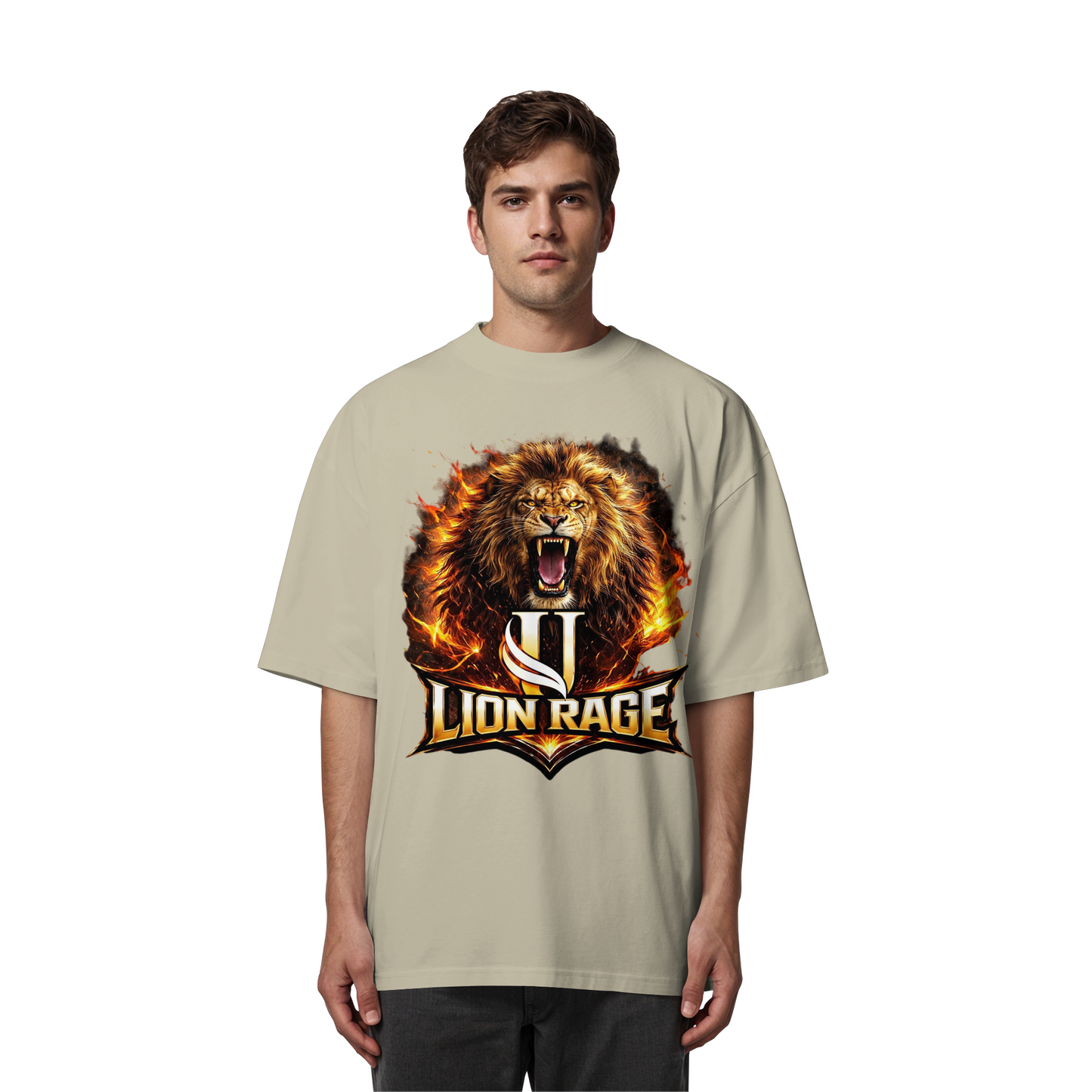 Unterzone Lion Rage - Organic Oversize Shirt