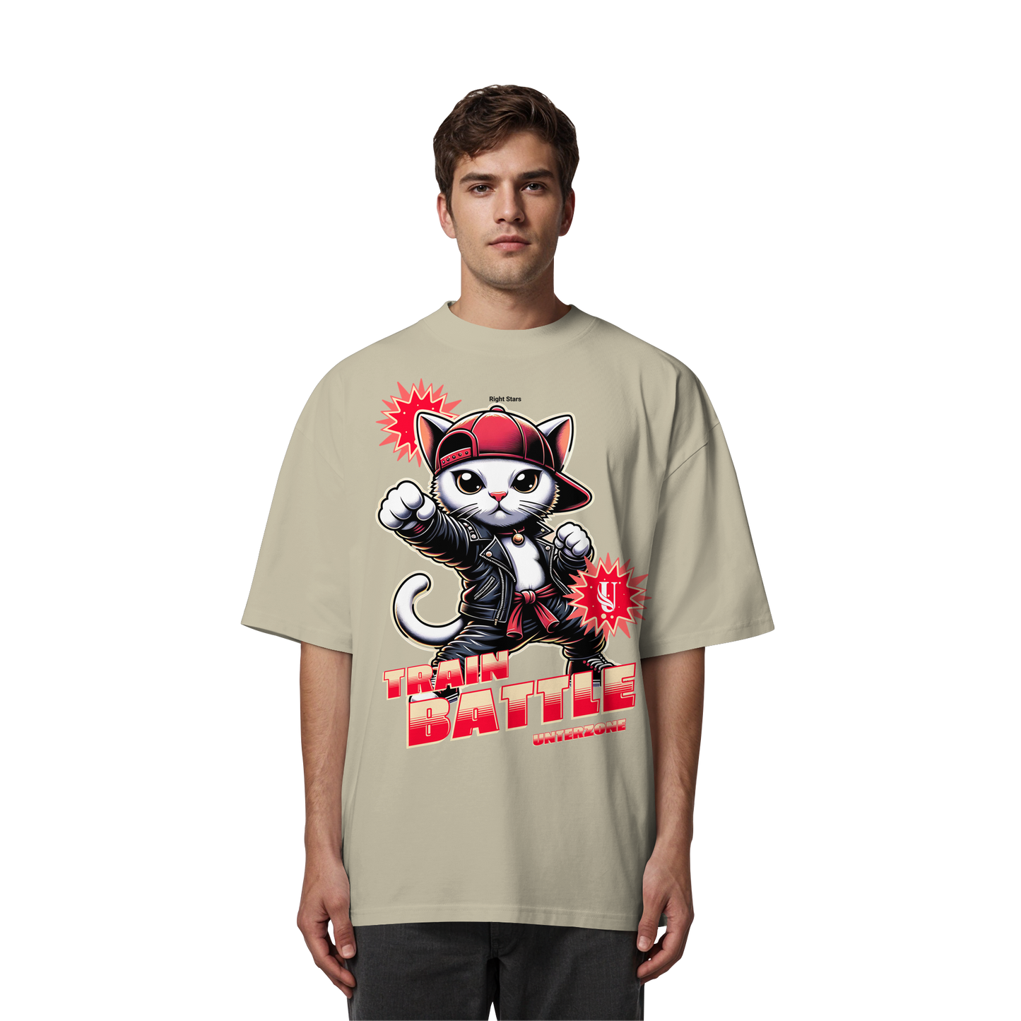 Unterzone Train Cat - Organic Oversize Shirt