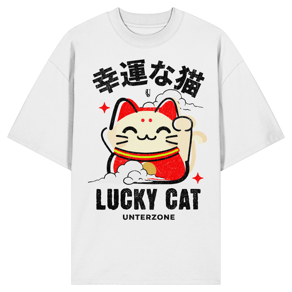Unterzone Lucky Cat - Organic Oversize Shirt