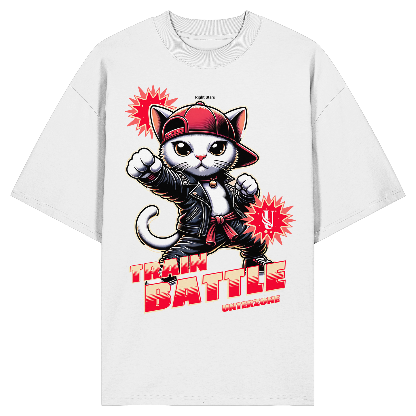 Unterzone Train Cat - Organic Oversize Shirt