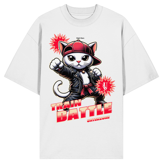 Unterzone Train Cat - Organic Oversize Shirt