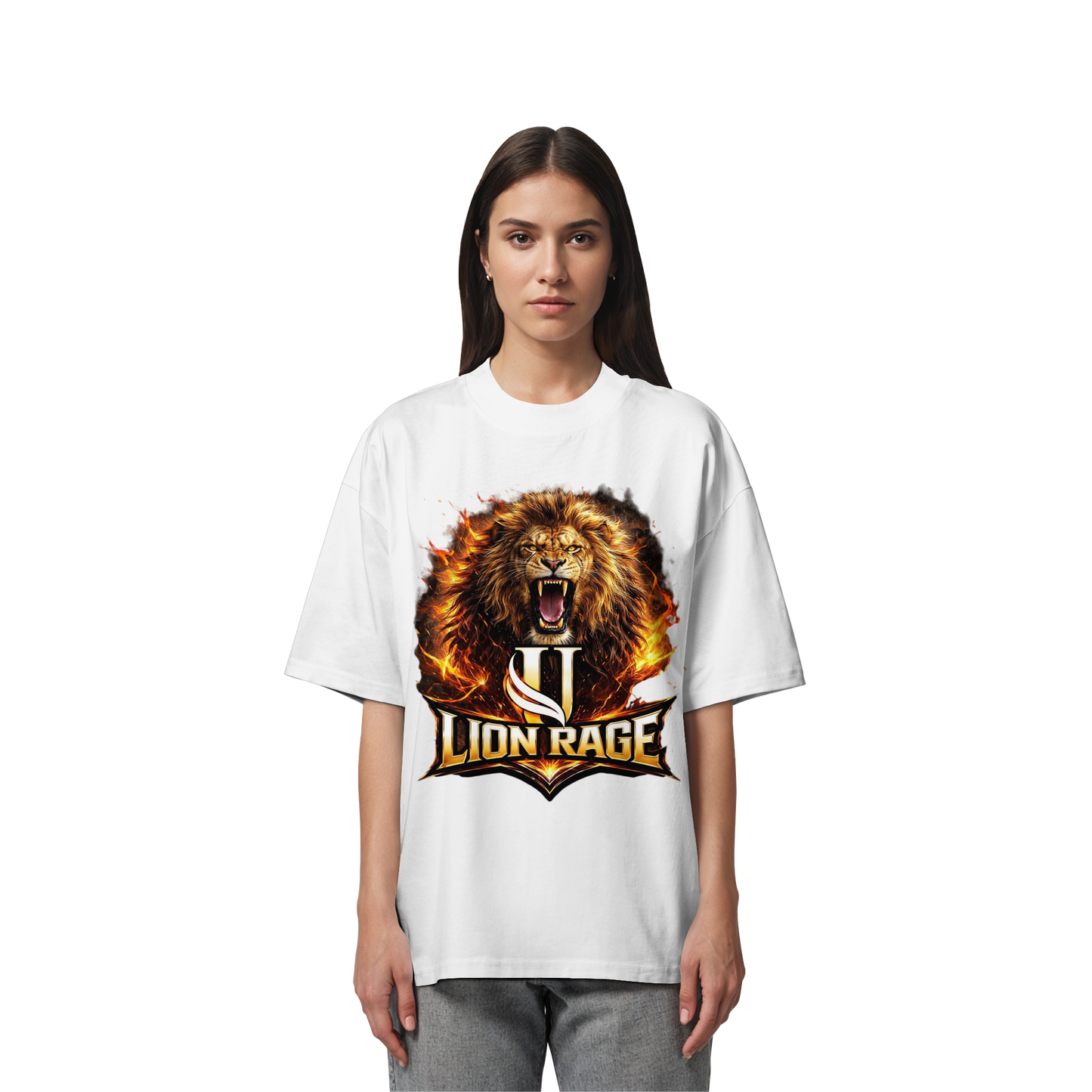 Unterzone Lion Rage - Organic Oversize Shirt