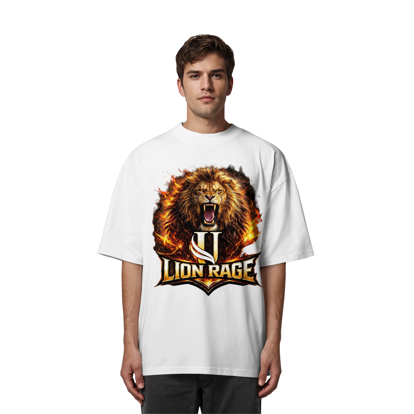 Unterzone Lion Rage - Organic Oversize Shirt
