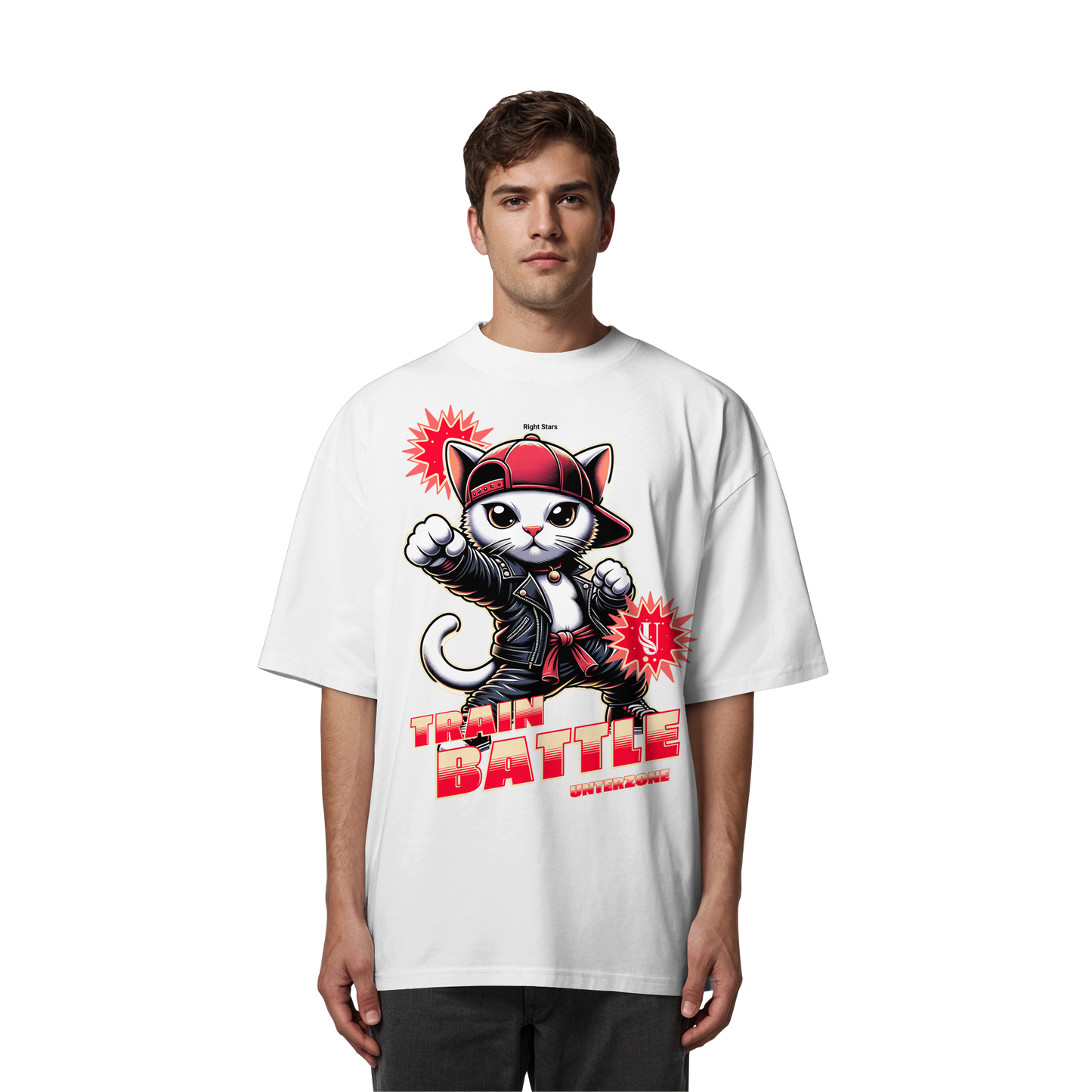 Unterzone Train Cat - Organic Oversize Shirt