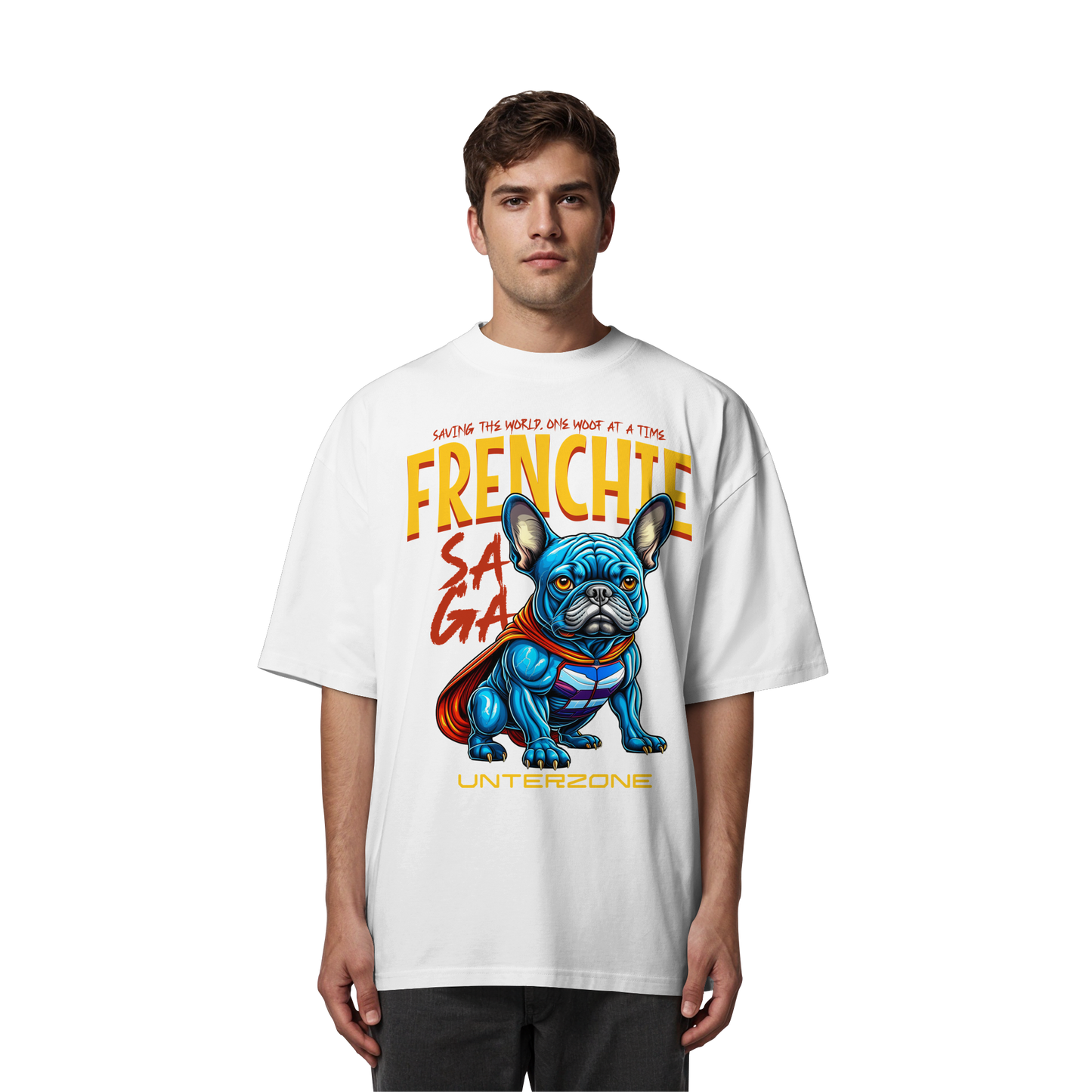 Unterzone Super French Bulldog - Organic Oversize Shirt