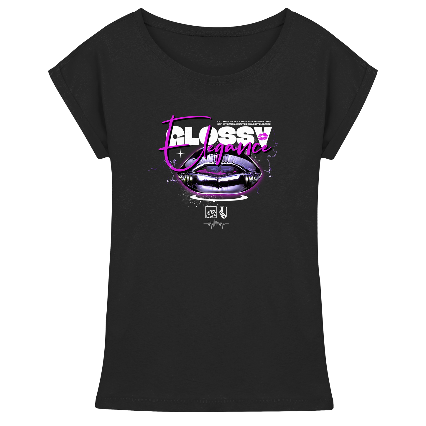 Unterzone Glossy Elegance  - Womens Extended Shoulder T-Shirt