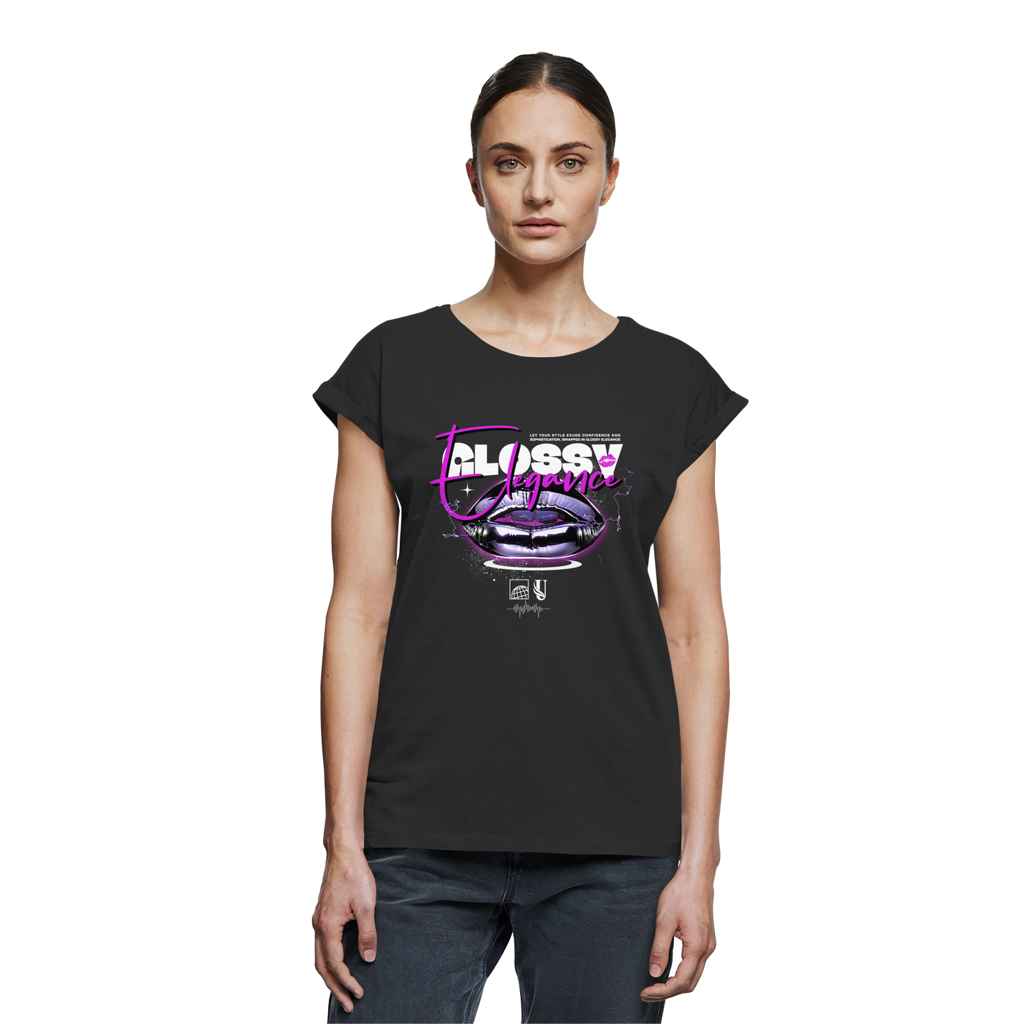 Unterzone Glossy Elegance  - Womens Extended Shoulder T-Shirt