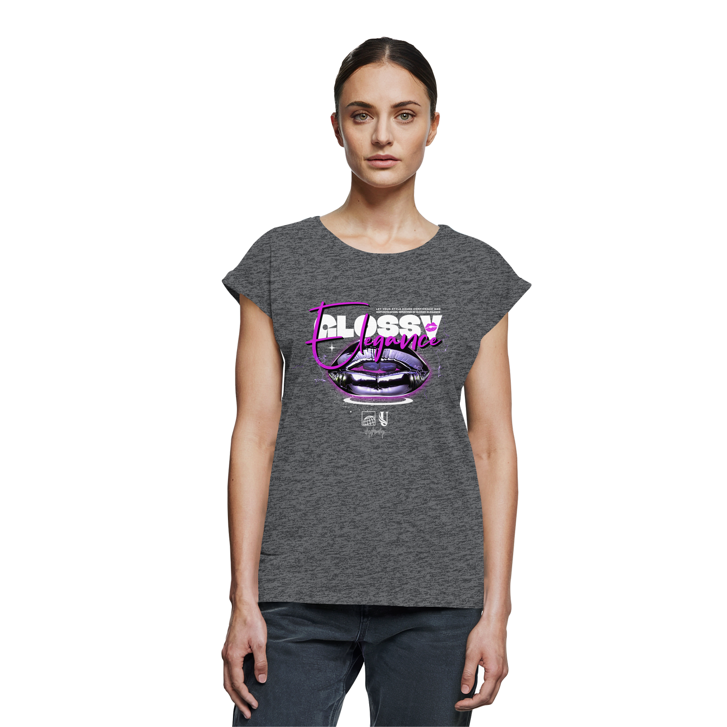 Unterzone Glossy Elegance  - Womens Extended Shoulder T-Shirt