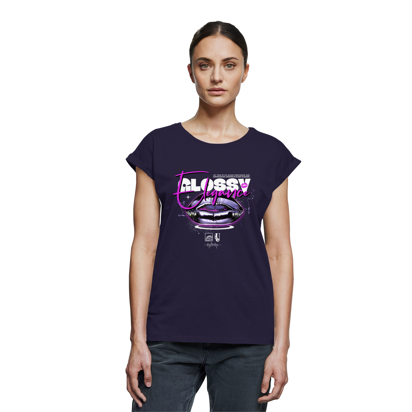 Unterzone Glossy Elegance  - Womens Extended Shoulder T-Shirt