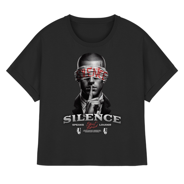Unterzone Oversize Shirt Silence - Womens Organic Rolled Sleeves T-Shirt