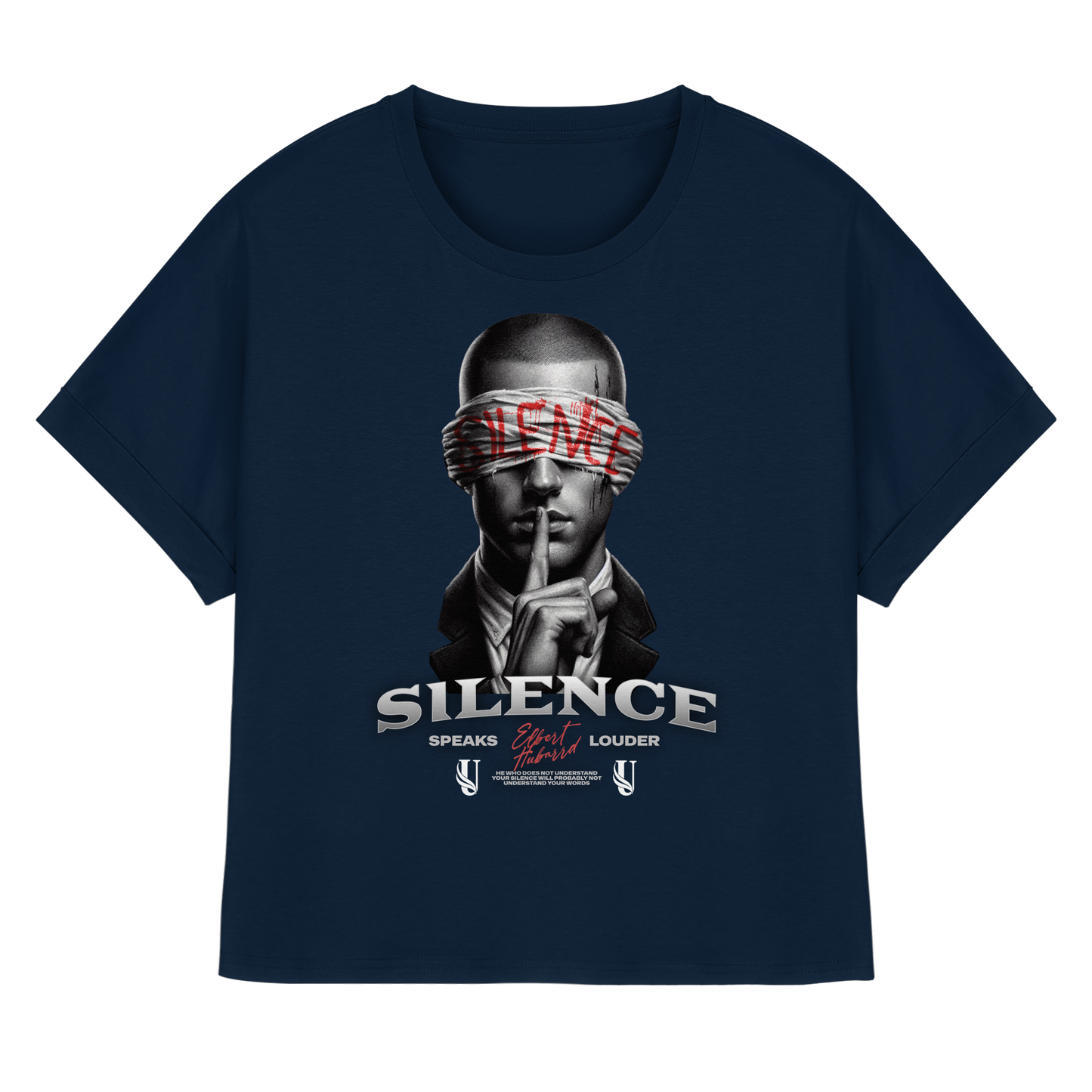 Unterzone Oversize Shirt Silence - Womens Organic Rolled Sleeves T-Shirt